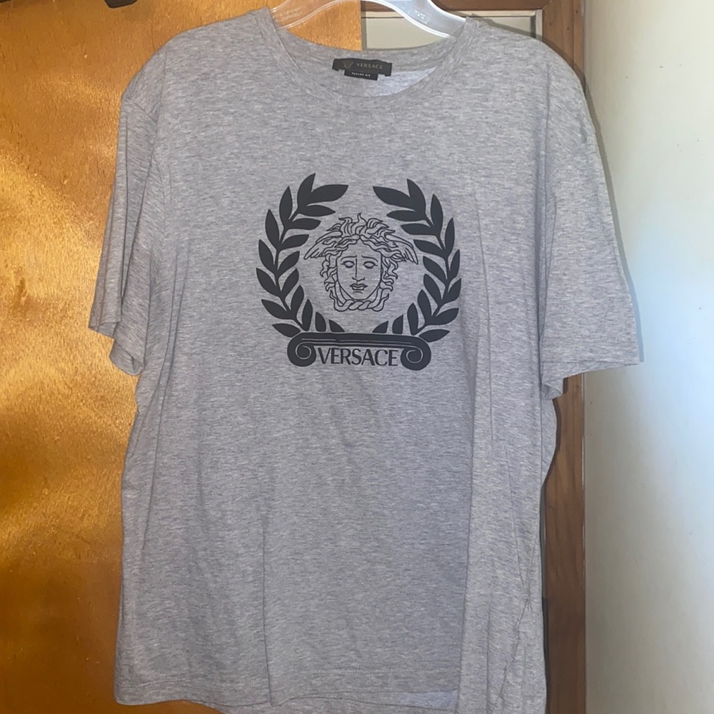 Grey and black Versace Taylor fit tee shirt